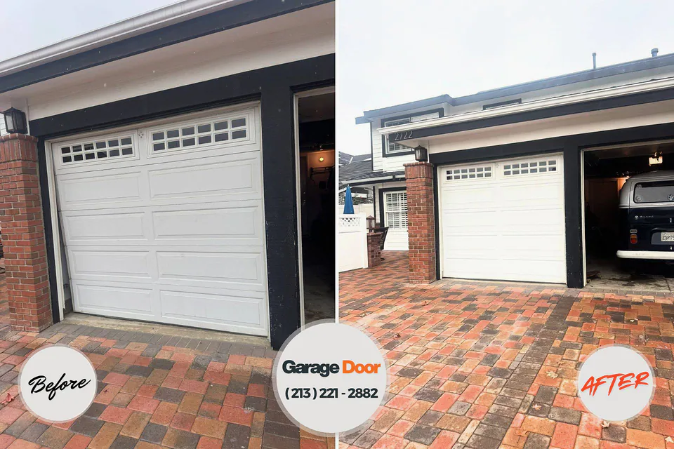 Before and after: garage door repair Plainfield, WI